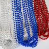 4th of July Accessories, Fourth of July Bead Necklaces, Metallic Patriotic Independence Day Red Blue White Necklace, 4th of July Necklace for Memorial Day Patriotic Parades Party Favors Supplies view 4