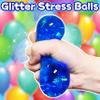 Blue Squishy Glitter Stress Balls for Kids and Adults - Stretch Stress Relief Squishy Ball, Pull and Squeeze - Squish Dough Ball Fidget Toys for Easter Basket Stuffers and Party Favors view 2