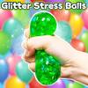Green Squishy Glitter Stress Balls for Boys, Girls and Adults - Stretch Stress Dough Ball, Squishy Stress Ball Squeeze Fidget Toys, Squeeze Ball for Party Favors, Classroom Prizes view 2