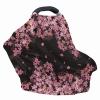 JEOCODY Car Seat Covers for Babies Cherry Blossom Elastic Pram Dust Cover Shopping Cart Cover Infant Carseat Canopy Shopping Cart Cover Multi-Use Nursing Breastfeeding Covers Nursing Scarf view 3