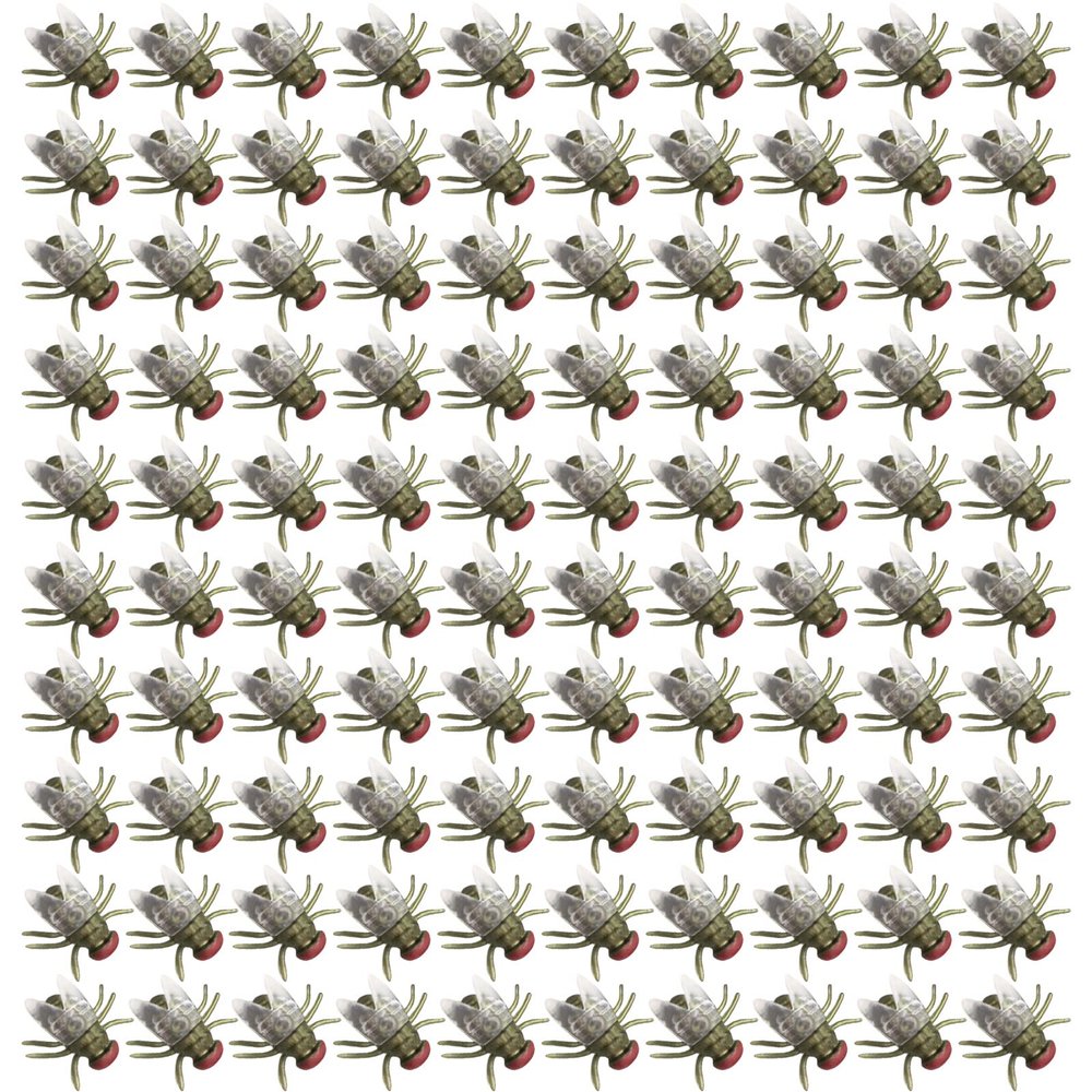 100pcs Plastic Flying, 0.59inch Fake Fly Simulated Plastics, Simulation Fake Fly Model Prank Prop Toys for Halloween, Reusable Joke Novelty April Fool Day Gag