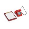Odoria 1/12 Miniature Telephone and Clipboard Dollhouse Decoration Accessories, Red view 2