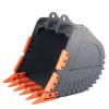 ZHIPAIJI RC Hydraulic Excavator Bucket Part, for 1/14 RC Hydraulic Excavator Conversion Kit Hydraulic Excavator Full Metal Simulation Digging Bucket Build Kit for Adults RC Hydraulic Excavator Metal A view 1