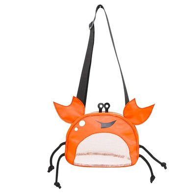 Crab Beach Mesh Bag Beach Shell Collecting Bags for Holding Beach Shell Toys Shells Storage Bag for Kids (Orange)