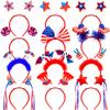 4th of July Headband, 12 PCS Patriotic Headbands with 12 Different Designs, Felt Patriotic Head Boppers Pack for Independence Day Parade Celebration Decoration, Veterans Day Decorations, USA Headbands view 1