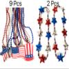 YSPPF 71 Pcs 4th of July Beads Necklaces Independence Day Beads Set Red White Blue American National Day Party Supplies view 2
