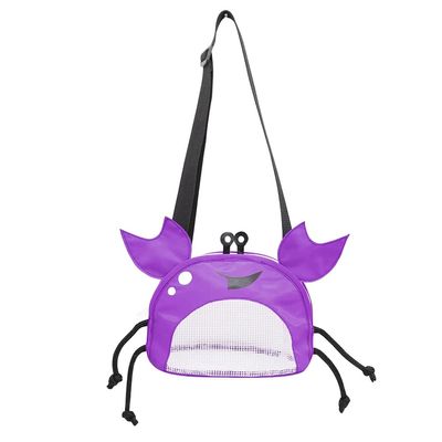 Beach Mesh Bag Crab Beach Shell Collecting Bags for Holding Beach Shell Toys Shells Storage Bag for Kids (Purple)