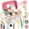 GAGAKU Wooden Makeup Toy Set Wood Hair Salon Playset Toddler Wooden Makeup Kit for Girls,Christmas Birthday Gift for 3 4 5 6 7 Years Old Kids view 1