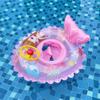 Baby Swimming Float Inflatable Baby Mermaid Swim Ring with Seat and Handle,Children Waist Float Ring Pool Floats Toys Fun Water Raft Lounge Party Supplies for Toddler 3 Years up Under 55lb view 2