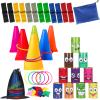 Waenerec 48PCS Carnival Games Combo Set 5 in 1 Team Building Games for Adults & Family School Field Day Carnival Theme Outside Yard Games view 1