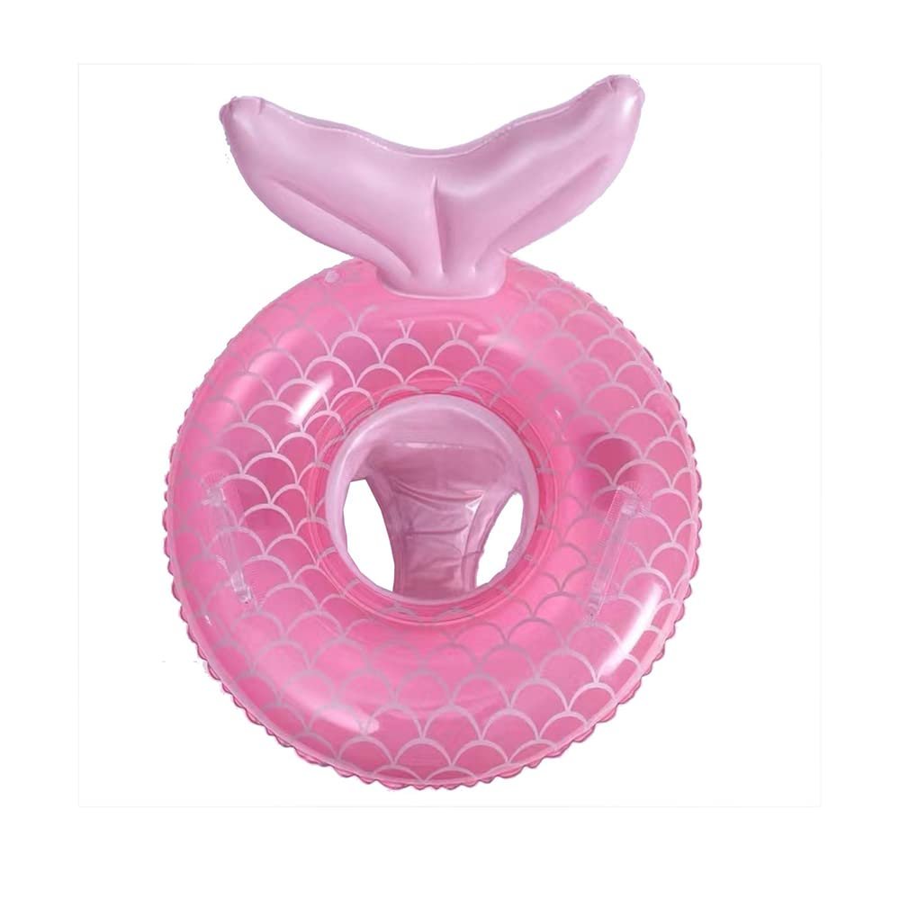 Baby Swimming Float Inflatable Baby Mermaid Swim Ring with Seat and Handle,Children Waist Float Ring Pool Floats Toys Fun Water Raft Lounge Party Supplies for Toddler 3 Years and upUnder 55lb