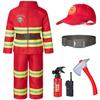 Child Fire Fighter Chief Role Costume Red for Kids(140cm 8-9 Years) view 2