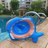 Baby Swimming Float Inflatable Baby Shark Swim Ring with Seat and Handle,Children Waist Float Ring Pool Floats Toys Fun Water Raft Lounge Party Supplies for Toddler 3 Years and upUnder 55lb view 4