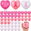 Wettarn 24 Pcs 2.8 Inch Breast Cancer Awareness Pink Ribbon Stress Balls Gifts Bulk for Breast Awareness Gifts Accessories Stress Relief Decorations for Women (Heart Style) view 1