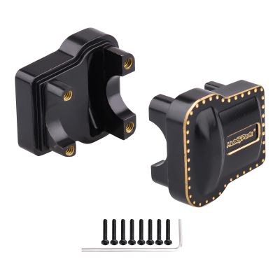 HobbyPark Brass Diff Covers Front Rear Axle Cover for TRX4M TRX4MT Upgrades 1/18 RC Crawler Car Replacement of 9787 9738, Used for Stock Portal Axles (2-Pack)