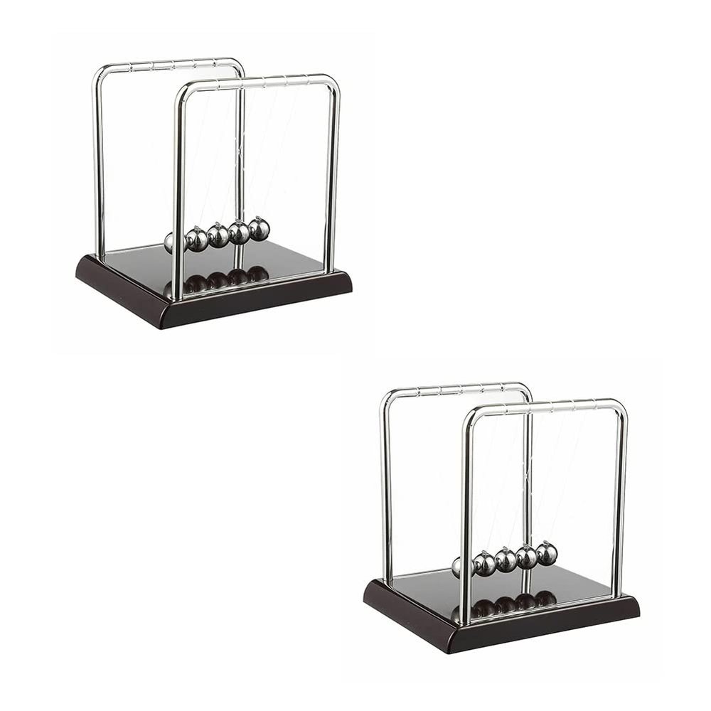 Magik 1-2 Pack Newtons Cradle Pendulum Motion Desk Swinging Kinetic Balls 7 x 6 in (2 Pack, 7x6 Inch)
