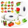 1200Pcs Fruit Vegetable Stickers, Cute 16 Styles Food Stickers for Kids, Colorful Waterproof Vegetable Sticker for Kids Teachers Classroom Rewards, Scrapbooking, DIY Crafts(2 Rolls) view 1