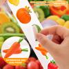 1200Pcs Fruit Vegetable Stickers, Cute 16 Styles Food Stickers for Kids, Colorful Waterproof Vegetable Sticker for Kids Teachers Classroom Rewards, Scrapbooking, DIY Crafts(2 Rolls) view 3