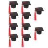 Abaodam 10Pcs Mini Graduation Caps with Tassels Graduation Hat Cupcake Picks Doctoral Caps Ornaments Grad Party Table Decors view 1