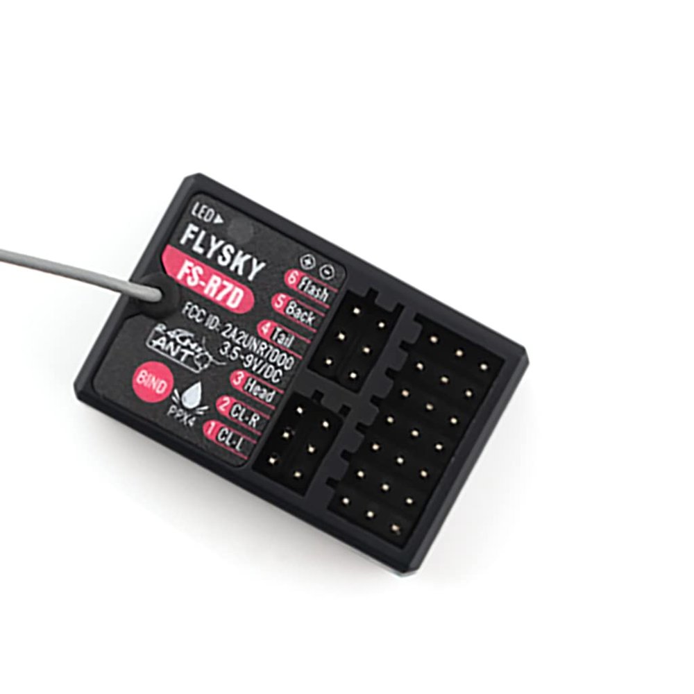 Flysky Receiver FS-R7V FS-R7D 7CH/ FS-R4P 4CH/ FS-SR12 12CH 2.4G Receiver Can Be PPM/IBUS Output for Remote Control Car Boat (FS-R7D 7CH)