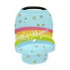Personalized Baby Car Seat Cover for Babies, Custom Name Baby Car Seats Canopy for Boys Girls, Nursing Breastfeeding Stroller Covers for Infant Newborn, Shower Gift (Star Rainbow) view 3