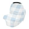 Personalized Baby Car Seat Cover for Babies, Custom Name Baby Car Seats Canopy for Boys Girls, Nursing Breastfeeding Stroller Covers for Infant Newborn, Shower Gift (Blue Plaid) view 1