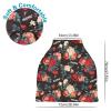 Personalized Baby Car Seat Cover for Babies, Custom Name Baby Car Seats Canopy for Girls, Nursing Breastfeeding Stroller Covers for Infant Newborn, Shower Gift (Red Flower) view 2