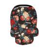 Personalized Baby Car Seat Cover for Babies, Custom Name Baby Car Seats Canopy for Girls, Nursing Breastfeeding Stroller Covers for Infant Newborn, Shower Gift (Red Flower) view 3