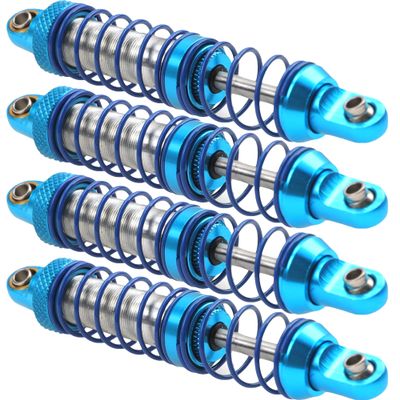 4Pcs Vgoohobby Metal Shocks Absorber Adjustable Dampers Compatible with Axial SCX10 Traxxas TRX4 D90 90046 Redcat Gen7 1/10 RC Crawler Car (Blue,80mm)