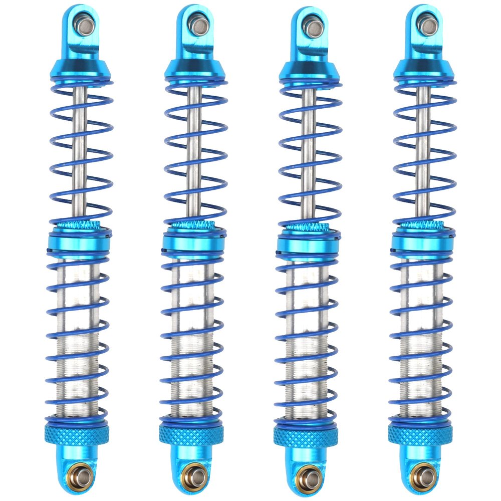 4Pcs Vgoohobby Metal Shocks Absorber Adjustable Dampers Compatible with Axial SCX10 Traxxas TRX4 D90 90046 Redcat Gen7 1/10 RC Crawler Car (Blue,100mm)