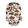 Personalized Baby Car Seat Cover for Babies, Custom Name Baby Car Seats Canopy for Boys Girls, Nursing Breastfeeding Stroller Covers for Infant Newborn, Shower Gift (Cow Print Brown) view 3