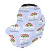 Personalized Baby Car Seat Cover for Babies, Custom Name Baby Car Seats Canopy for Boys Girls, Nursing Breastfeeding Stroller Covers for Infant Newborn, Shower Gift (Rainbow) view 1