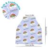 Personalized Baby Car Seat Cover for Babies, Custom Name Baby Car Seats Canopy for Boys Girls, Nursing Breastfeeding Stroller Covers for Infant Newborn, Shower Gift (Rainbow) view 2