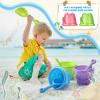 Sosation 100 Pcs Sand Buckets Bulk for Kids Easter Sand Buckets and Shovels for Kids 5.5 Inch Plastic Beach Pails Toys for Girls Boys Gift Party Favor, 5 Assorted Colors(Bright Color) view 4
