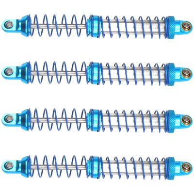 4Pcs Vgoohobby Metal Shocks Absorber Adjustable Dampers Compatible with Axial SCX10 Traxxas TRX4 D90 90046 Redcat Gen7 1/10 RC Crawler Car (Blue,110mm)