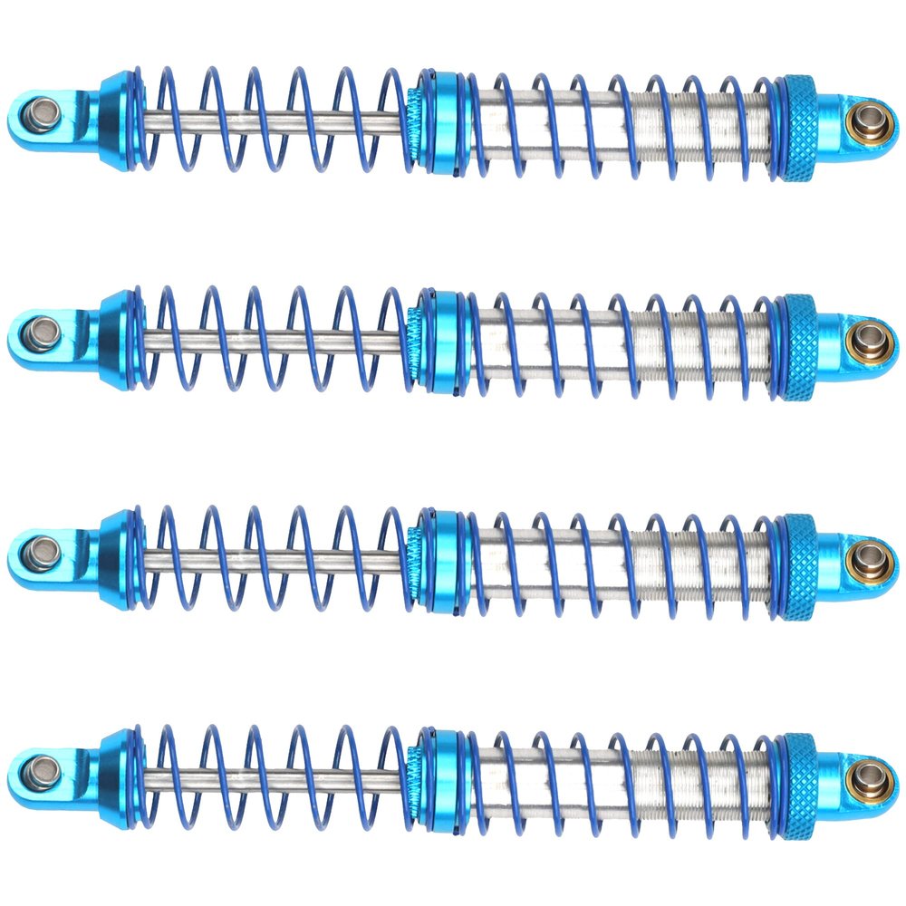 4Pcs Vgoohobby Metal Shocks Absorber Adjustable Dampers Compatible with Axial SCX10 Traxxas TRX4 D90 90046 Redcat Gen7 1/10 RC Crawler Car (Blue,110mm)