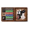 Bowtie Wooden Poker Set with Playing Card Gift, Professional 300 Weighted Poker Chips with Walnut Wood Case, Unique Poker Gift for Texas Hold'em, Blackjack, Casino Gambling, Memento Mori view 2