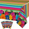 3 Pieces Mexican Fiesta Party Supplies Mexican Theme Tablecloths Fifth of May Table Covers Mexican Floral Stripes Tablecover for Happy Birthday Taco Weddings Baby Shower Party Favors Decorations view 1