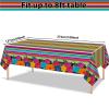 3 Pieces Mexican Fiesta Party Supplies Mexican Theme Tablecloths Fifth of May Table Covers Mexican Floral Stripes Tablecover for Happy Birthday Taco Weddings Baby Shower Party Favors Decorations view 2