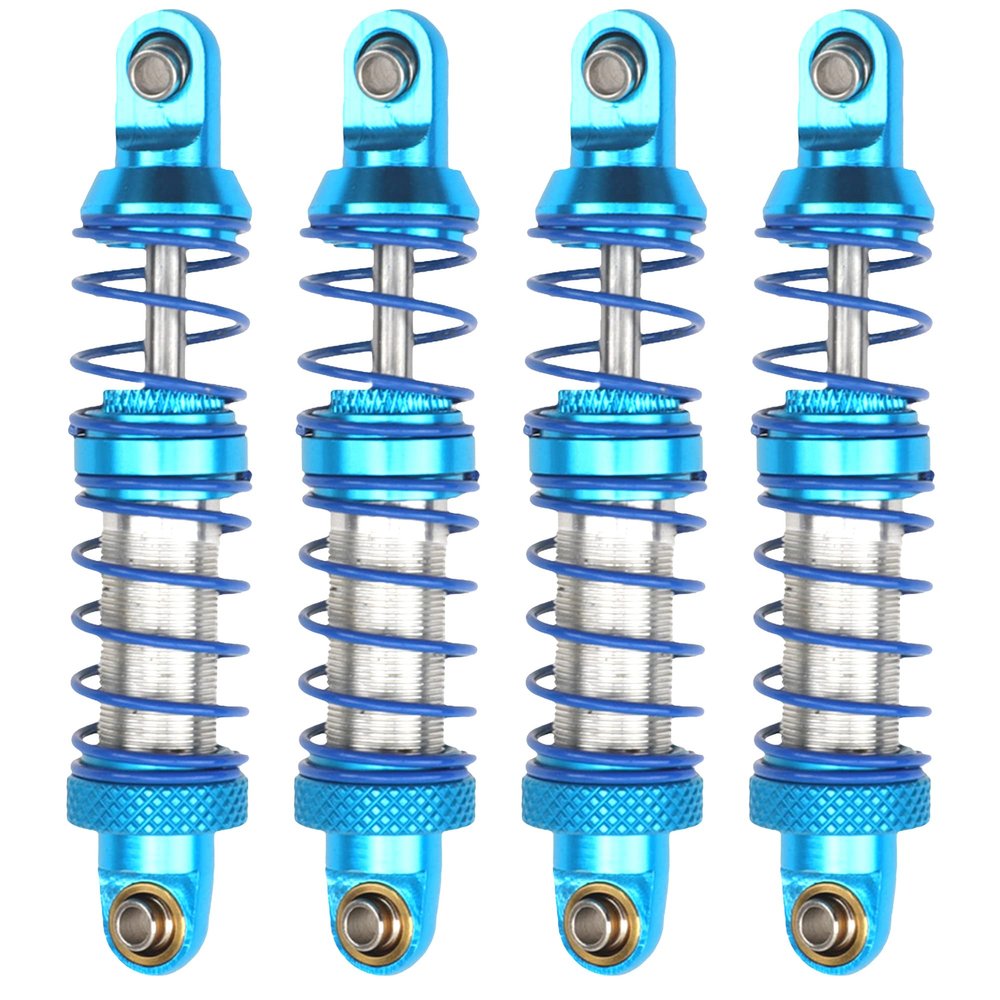 4Pcs Vgoohobby Metal Shocks Absorber Adjustable Dampers Compatible with Axial SCX10 Traxxas TRX4 D90 90046 Redcat Gen7 1/10 RC Crawler Car (Blue,70mm)