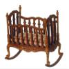 Melody Jane Dolls Houses Dollhouse Victorian Rocking Cradle Walnut 1:24 Half Inch JBM Nursery Furniture view 1