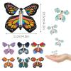 Chenkaiyang 40 Pcs Magic Flying Butterfly, Fairy Flying Toys Rubber Band Powered Wind Up Flying Butterfly Flying Butterfly Cards Butterfly Toy for Book Card Birthday Surprise Gift (20 Styles) view 2