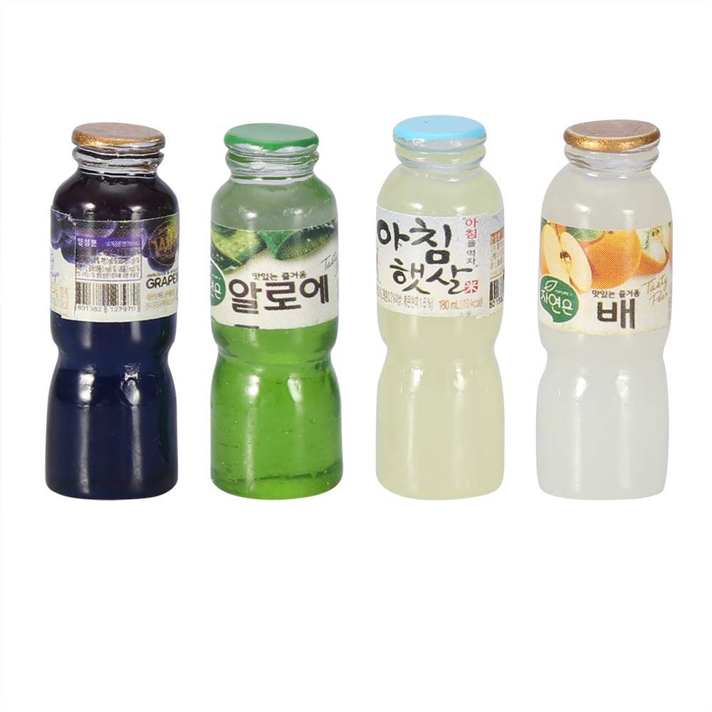 4pcs/ Set Dollhouse 1:12 Miniature Drink Bottles Wine Bottles, Bar Kitchen Game Decor Ornament