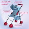 My First Baby Doll Stroller for Toddlers 3 Year Old Girls, Little Kids | Folding Baby Stroller for Dolls, Toy Stroller for Baby Dolls with Bottom Storage Basket, Foldable Frame, Canopy, Seatbelt view 3