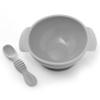 PrimaStella Unbreakable Silicone Non-Slip Bowl and Chew Spoon Set for Babies and Toddlers (Stone) view 1