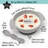PrimaStella Unbreakable Silicone Non-Slip Bowl and Chew Spoon Set for Babies and Toddlers (Stone) view 2