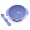 PrimaStella Unbreakable Silicone Non-Slip Bowl and Chew Spoon Set for Babies and Toddlers (Periwinkle) view 1