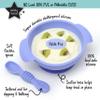 PrimaStella Unbreakable Silicone Non-Slip Bowl and Chew Spoon Set for Babies and Toddlers (Periwinkle) view 2