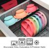 PrimaStella Unbreakable Silicone Non-Slip Bowl and Chew Spoon Set for Babies and Toddlers (Slate Blue) view 3