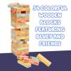 Bluey 8th Wonder Stackable Tumbling Tower Game, Robust Wooden Stacking Game with 54 Illustrated Colored Blocks, Fun Balancing Toy for Kids Ages 3+ view 4